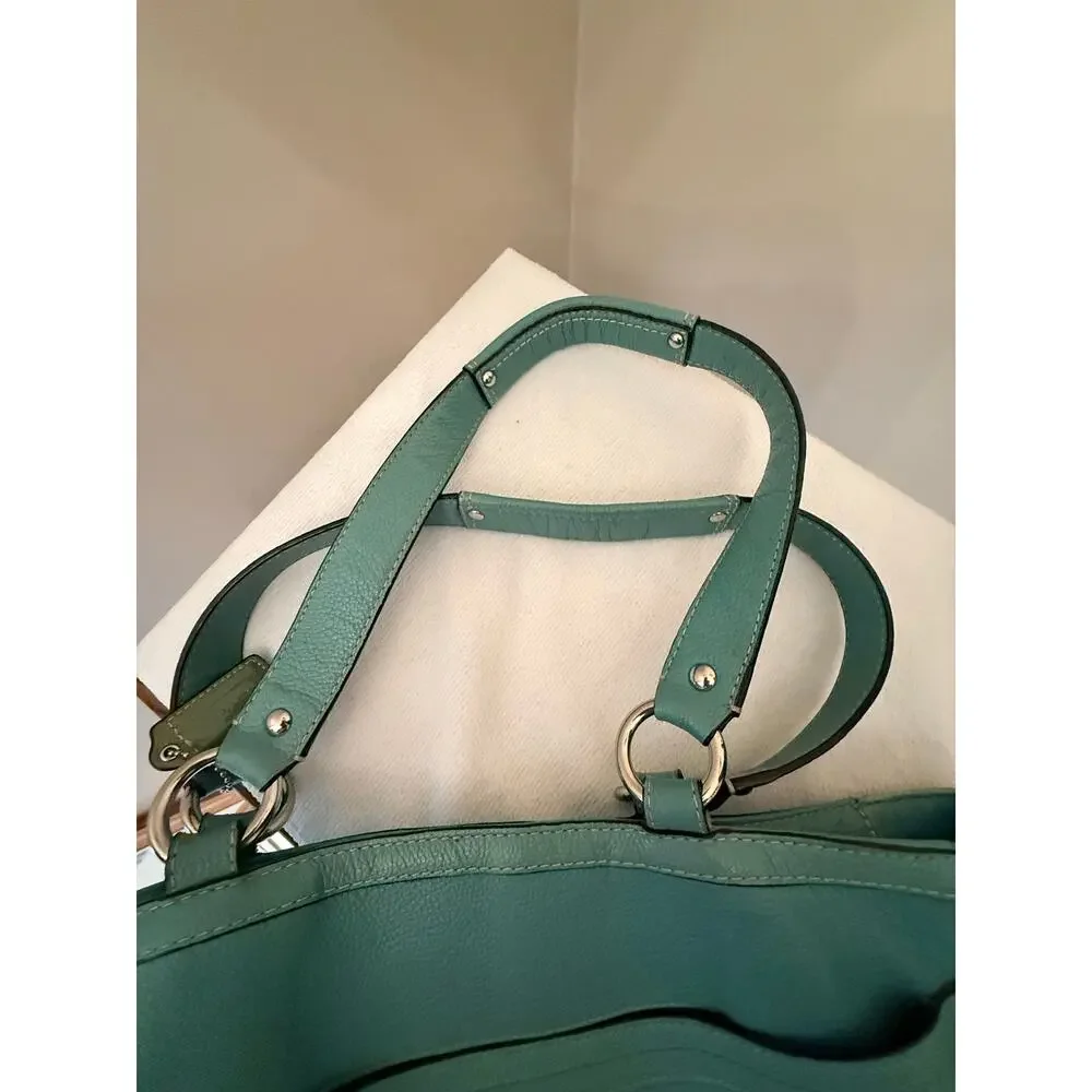 NWOT Coach Penelope Leather Satchel(F14684) green pebbled leather Shoulder bag
